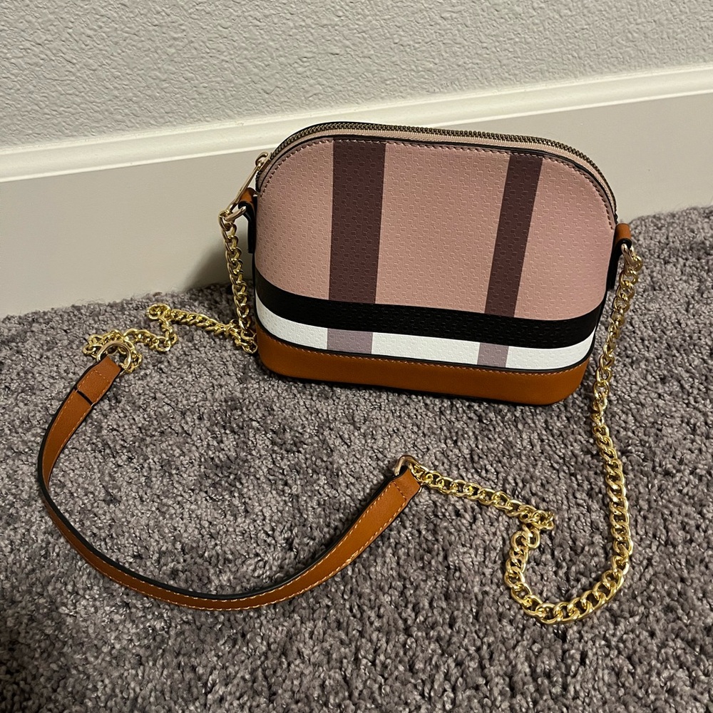 Stylish Brown Women's Bag with Gold Chain